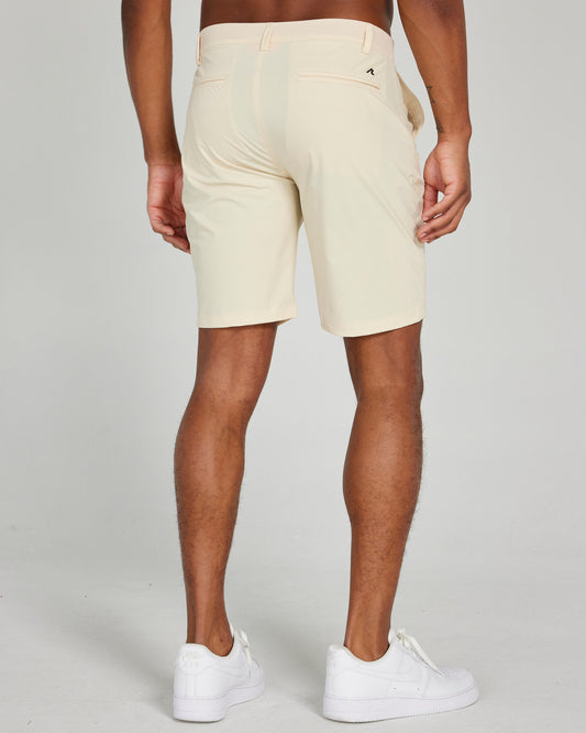 Image of the hanover pull-on short in macadamia 1