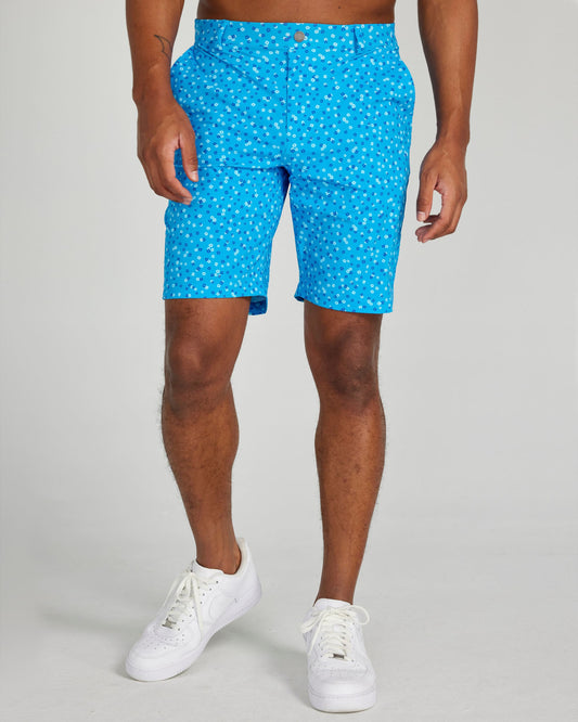 Hanover Mini Floral Pull-On Short in Ibiza Blue