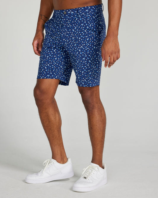 Hanover Mini Floral Pull-On Short in Navy