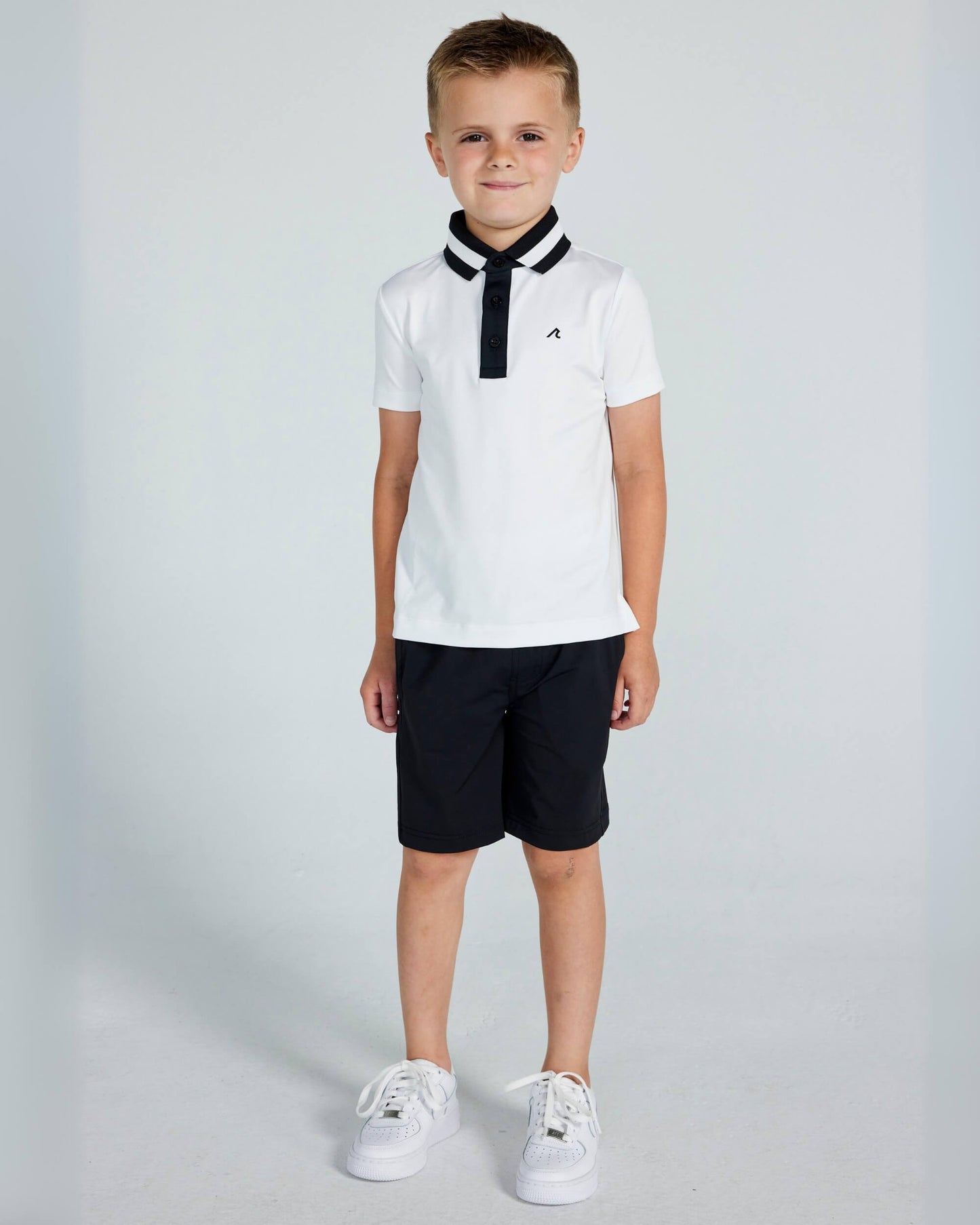 Boys Batson Polo in Bright White