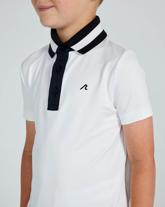 Boys Batson Polo in Bright White