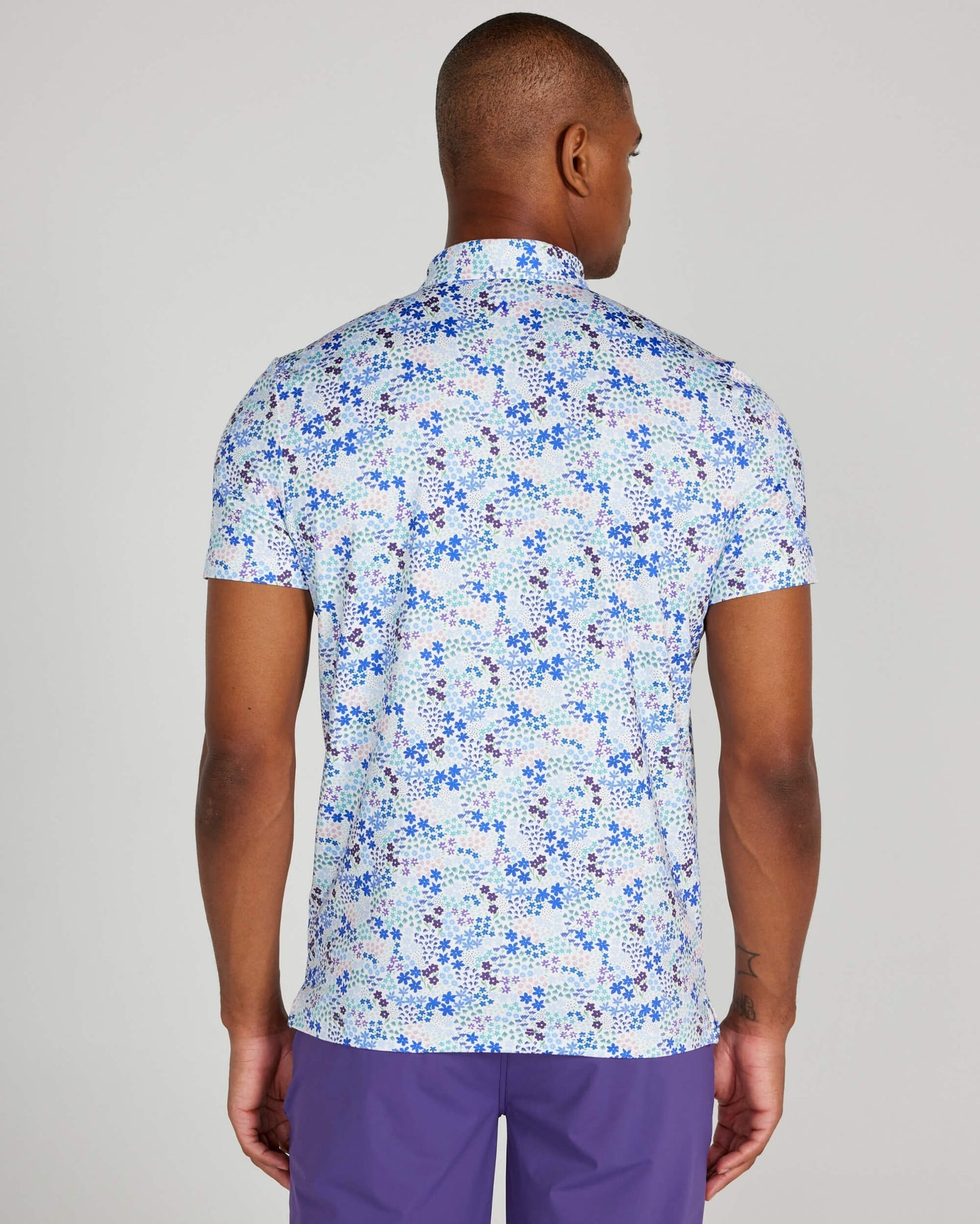 Rhodes Polo in Bright White/Blue Multi