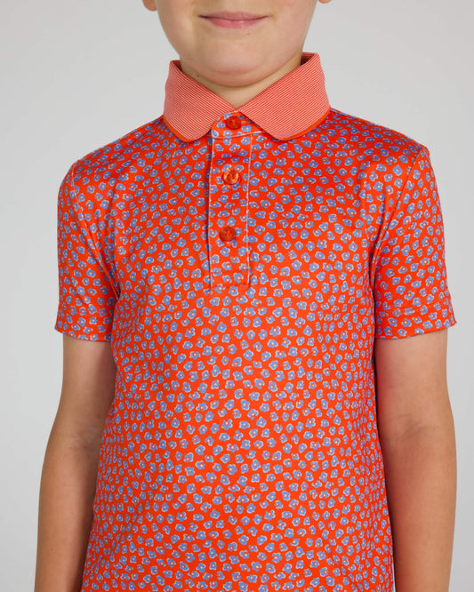 Boys Windsor Polo in Vermilion Multi