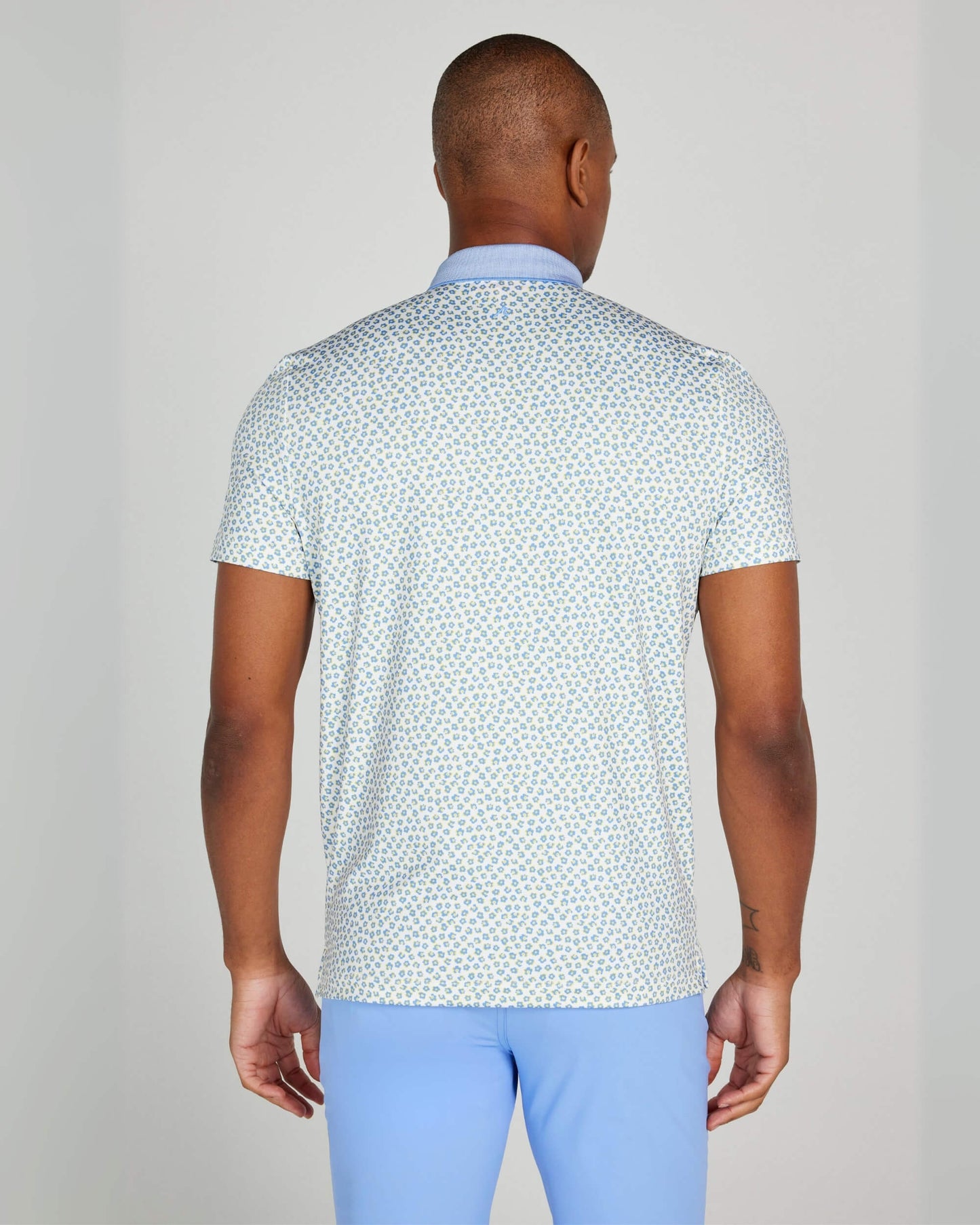 Windsor Polo in Bright White/Blue Multi