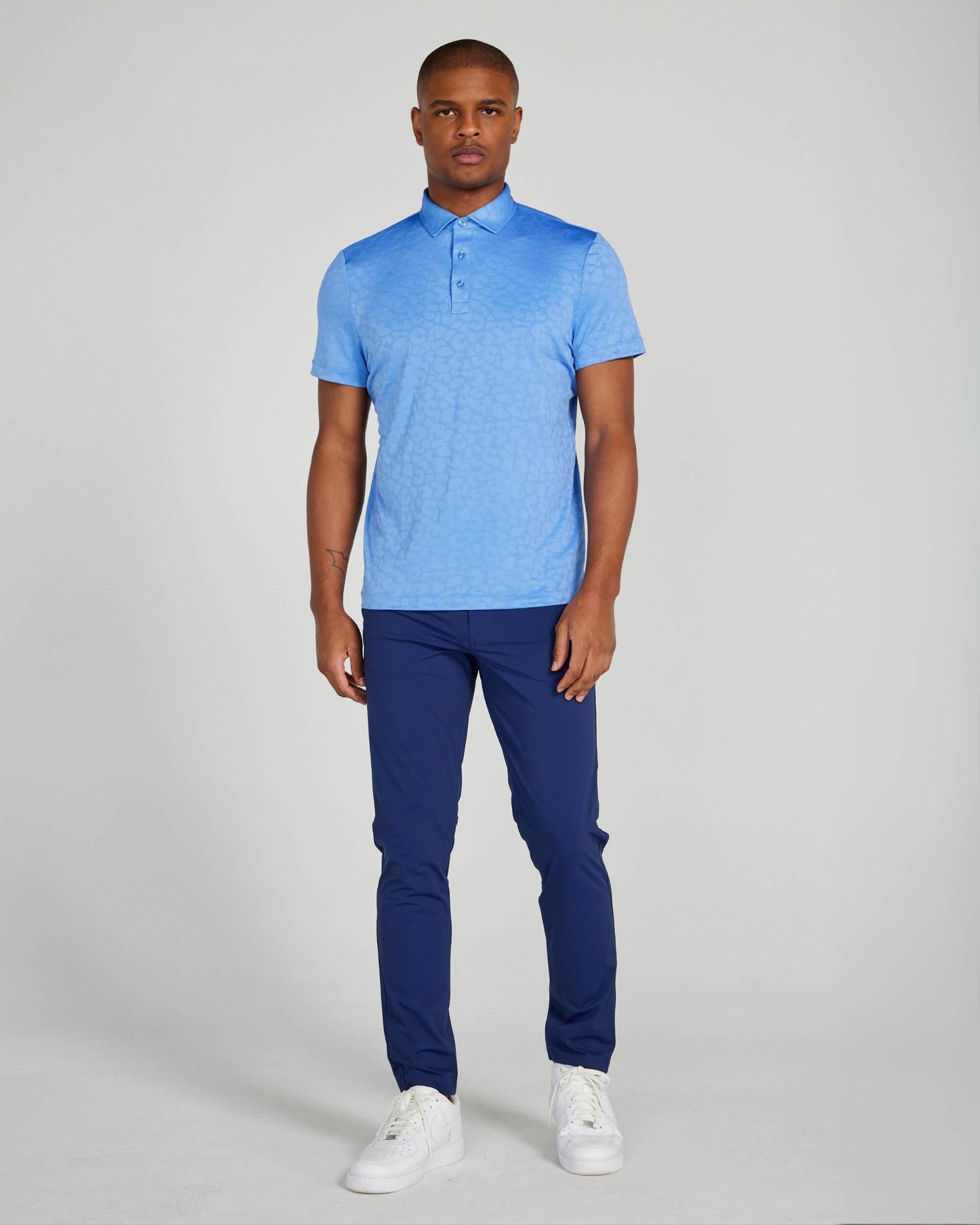 Sanborn Jacquard Polo in Bleu