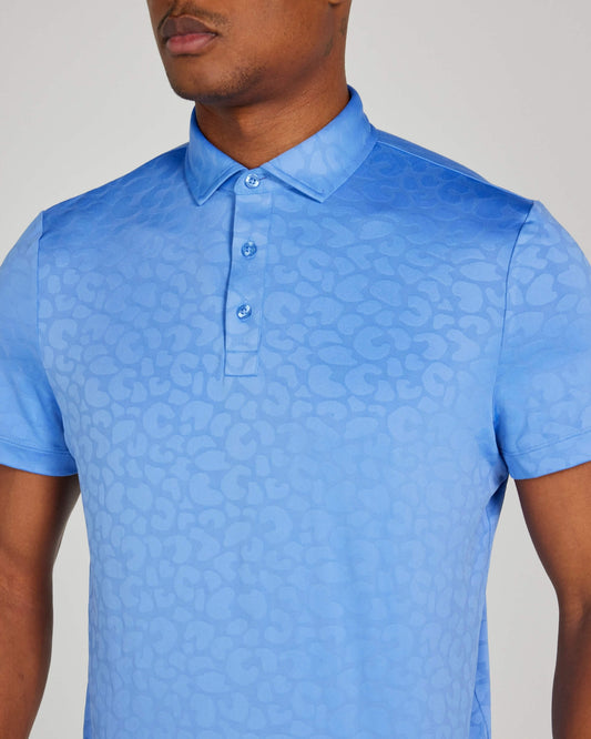 Sanborn Jacquard Polo in Bleu