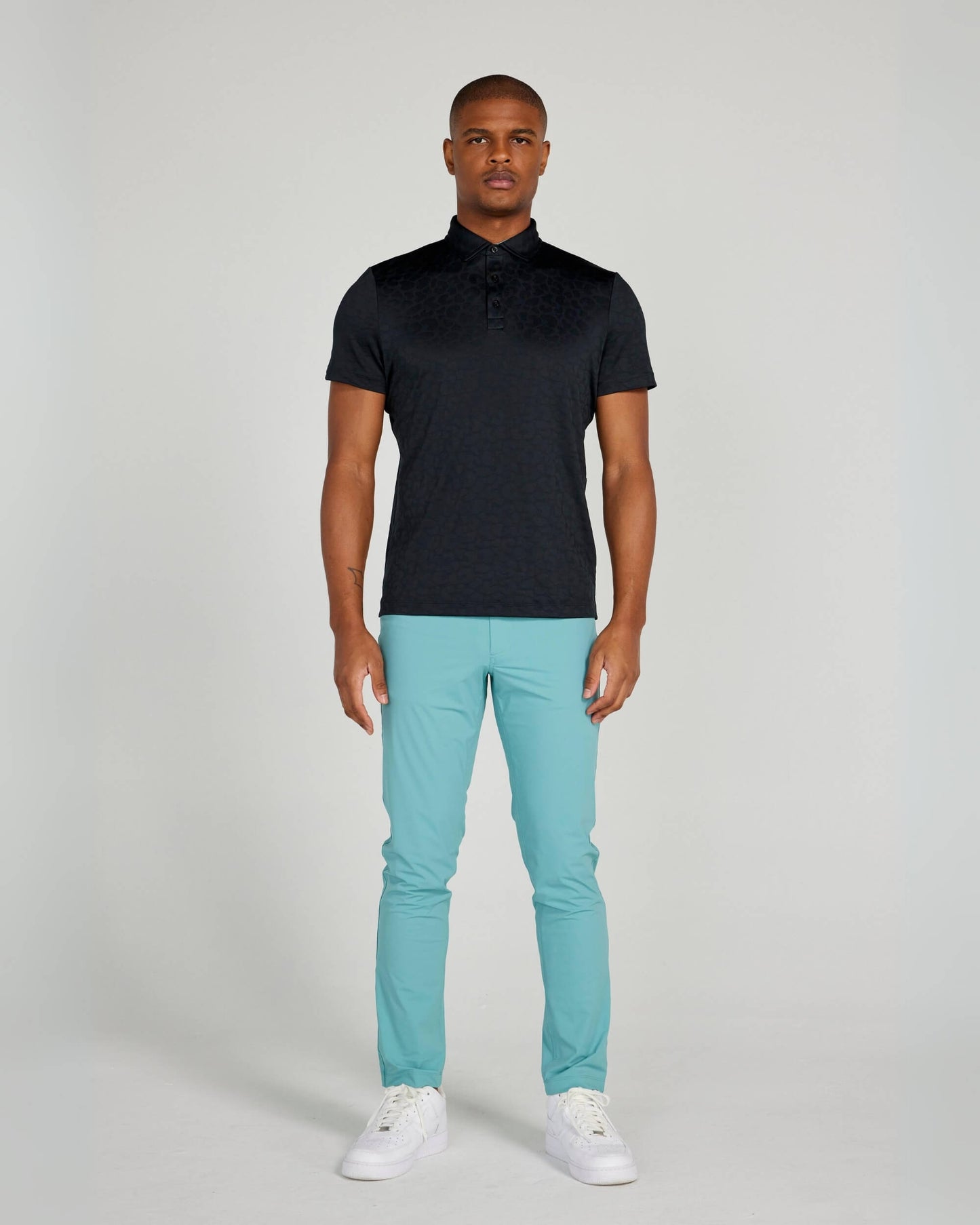 Sanborn Jacquard Polo in Tuxedo