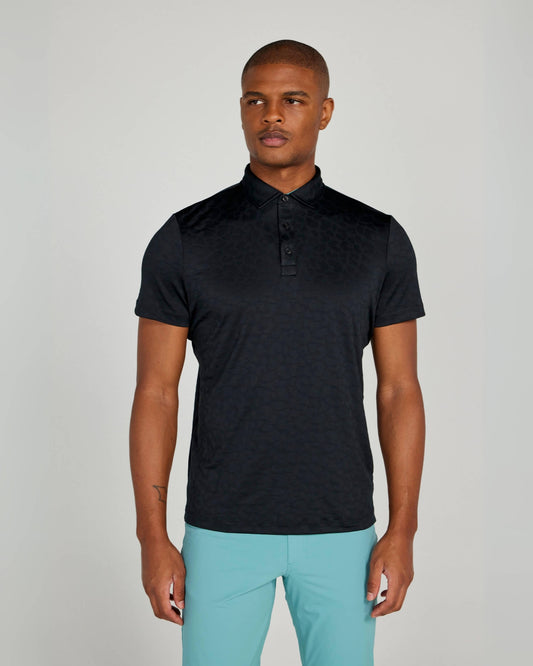 Sanborn Jacquard Polo in Tuxedo