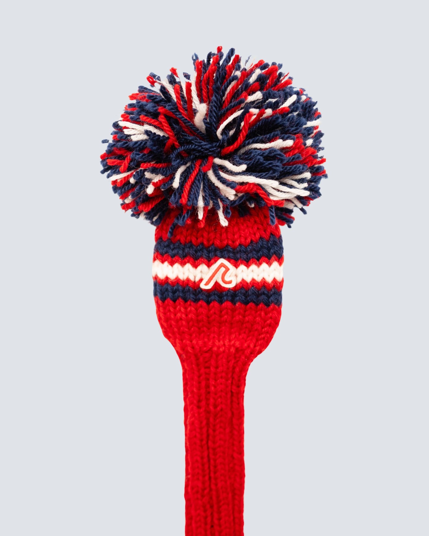 Knitted ‘R’ Icon with Pom in Red