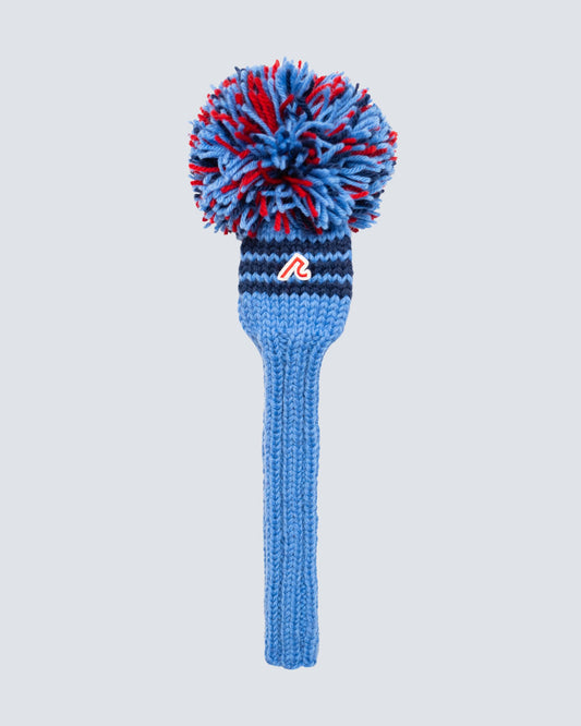 Knitted ‘R’ Icon with Pom in French Blue